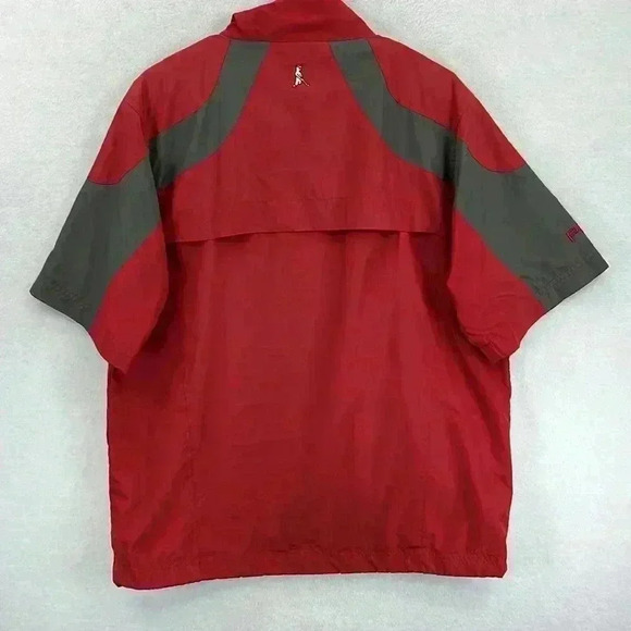 Ping Men’s Pullover Windbreaker Sz M Red and Gray Golf 1/3 Zip Drawstring Bottom - Picture 8 of 12